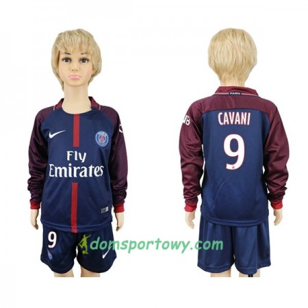 Koszulka Paris SG Cavani 9 Dziecięcy Domowe Koszulki Piłkarskie 2017-2018 Długi Rękaw